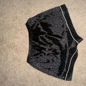 Black Leopard Print Shorts